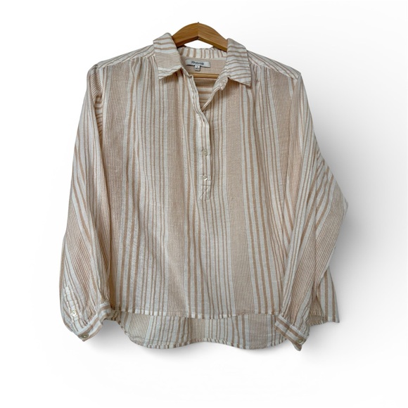Madewell Striped Gauze Popover top - Picture 2 of 5